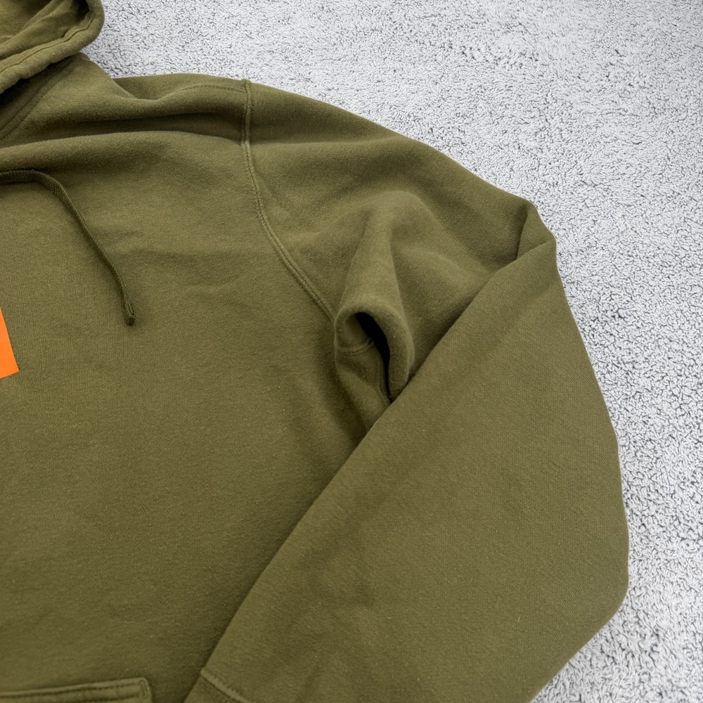 Nike Hoodie Mens Extra Large XL Olive Green Box Logo Center Swoosh Sweatshirt - Picture 7 of 14